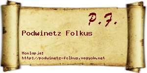 Podwinetz Folkus névjegykártya